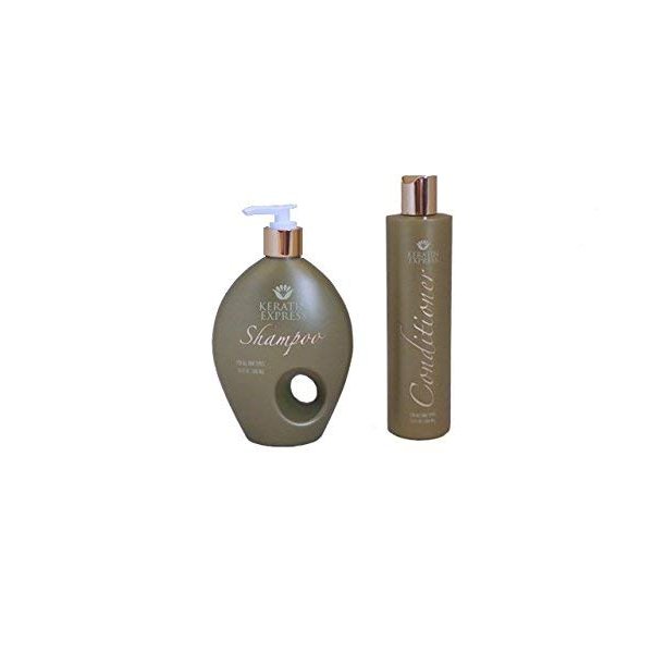 Keratin Express Shampoo & Conditioner Set (2 x 10 fl oz) Sulfate Free Gentle on Color Treated for fine to normal hair