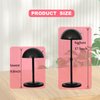 Wig Stand Adjustable Height Black Plastic Wig Head Stand Portable Wig Holder Stands Non-Slip Wig Head Holders Sturdy for Multiple Wigs and Hats Styling Drying Display