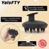 YalsFTY Silicone Shampoo Brush Scalp Massager for Hair Growth, Dandruff Removal, All Hair Types, Black
