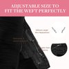 GOO GOO Wire Hair Extensions Real Human Hair, 16inch 95g Jet black, Invisible Wire Hair Extensions with Transparent, Seamless Fish Line Hairpiece, Straight Remy Hair Extensions