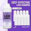 AuReve Lash Shampoo Bulk for Lash Extensions 600 Ml/20fl.oz Eyelash Extension Cleanser Oil Free Lash Cleanser for Eyelash Care, Gentle Foaming Eyelash Shampoo for Salon Home Care (Lavender 600ml)