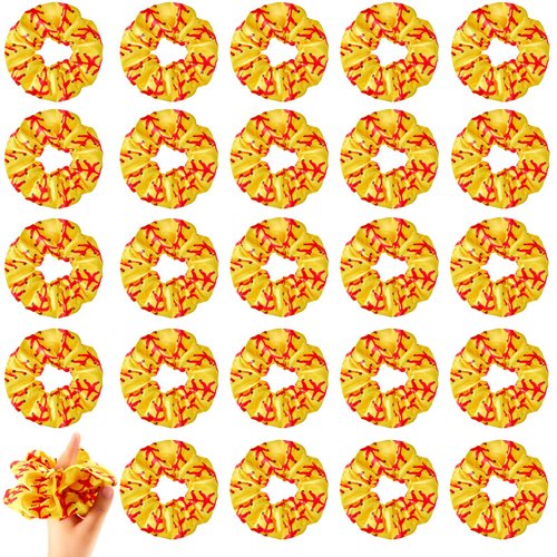 24 Pcs Softball Hair Scrunchies Satin Hairbands Scrunchy Softball Gifts Elastic Hair Ties for Girls Softball Party Favors Sports Scrunchy Girls Hair Accessories Ponytail Holder for Women Player Team