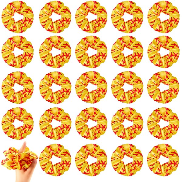 24 Pcs Softball Hair Scrunchies Satin Hairbands Scrunchy Softball Gifts Elastic Hair Ties for Girls Softball Party Favors Sports Scrunchy Girls Hair Accessories Ponytail Holder for Women Player Team
