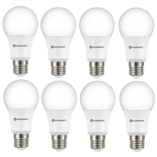 EcoSmart 60W Equivalent Soft White A19 Non Dimmable LED Light Bulb (8-Pack)