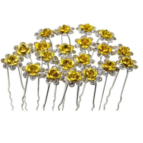 Nestarfactory Rose U-sharped Design Collection Metal Hair Pins Pack of 20 (Golden)