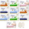BASICOS 8Pack Dove Beauty Bar Soap Variety Set – Mild for Skin – 4 Random Scents: Exfoliating, White, Pink, Refreshing, Shea – 2 Bars Each (3.17oz) – Plus Loofah Sponge