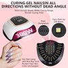 UV LED Nail Lamp with 72 Beads, 300W UV Light Nail Dryer for Gel Polish, Fast Gel Nails Curing Lamp with Auto Sensor and 4 Timer Settings, Professional Nail Art Drying Lamps Light for Home (White)