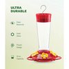 Hummingbird Feeder 10 oz [Set of 2] Plastic Feeders for Outdoors, with Built-in Ant Guard - Circular Perch with 5 Feeding Ports - Wide Mouth for Easy Filling/2 Part Base for Easy Cleaning
