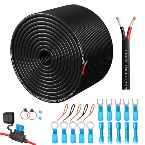SAKAKI 16 Gauge Wire 2 Core Conductor Duplex Marine Grade Dual Twin 16AWG Electrical Cable Stranded Cord PVC Insulated 12V Low Voltage/Tinned Copper/Flexible/ 16/2 Wire for Boat Automotive