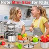12Pcs Kids Pots and Pans Playset, Pretend Play Kitchen Set Toy Stainless Steel Pots and Pans Cooking Toys Accessories for Kids Toddler Age 3 Years Old