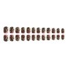 Square Press on Nails Short French Tips Fake Nails Acrylic Dark Brown with Leopard Print Design Matte Glue on Nails Short Square False Nails Artificial Full Cover Stick on Nails for Women 24PCS