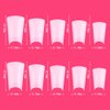 iNenk Long Duck Fan Flare Nail Tips, 500PCS Clear Natural Crystal Duck Feet Styel for Wide French False Nail Extension, Half Cover Acrylic Nails Professional for Y2K-inspired Designs(10 Size Natural)
