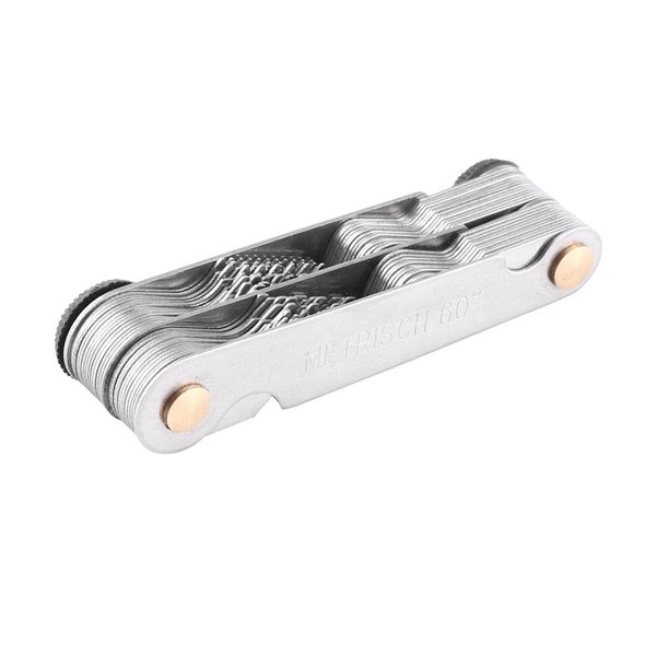 Thread Gauge Standard And Metric, 51/52Pcs Metric+ imperial (52pc) Stainless Steel Thread Pitch Guage, 60 and 55 Degree Thread Pitch Gauge White(Metric+ imperial (52pc))