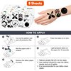 8 Sheets (88PCS) Bowling Temporary Tattoos Birthday Party Favors Supplies Decorations Decor Stickers For Kids Boys Girls Gifts Classroom School Prizes Rewards Themed