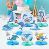 HoiSumma 9 Pcs Dolphin Party Decorations Honeycomb Centerpieces Blue Under the Sea Ocean Animal Coral Themed 3D Table Toppers Decor Cute Underwater Party Supplies for Kids Birthday Baby Shower