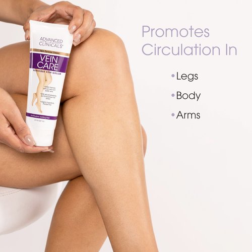 Advanced Clinicals Varicose Veins Treatment For Legs | Spider Vein & Varicose Vein Cream | Collagen Cream | Vitamin K Cream | Arnica Cream | Strengthens Capillaries & Improves Circulation, 2-Pack