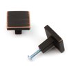 KOOFIZO Square Cabinet Knob - Oil Rubbed Bronze Pull Handle (31mm / 1.2 Inch), 10-Pack for Kitchen Cupboard Door, Bedroom Dresser Drawer, Bathroom Wardrobe Hardware