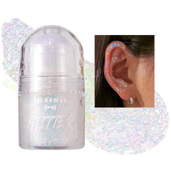 Roll-on Body Glitter Gel, Mardi Gras Mermaid Sequins Holographic Face Glitter Paint， Hair Glitter Gel Festival Accessories,Rave Party &Halloween Body Glitter Makeup for Women (#01)