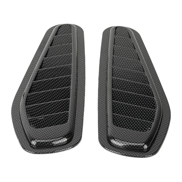 Air Flow Intake Cover, 2pcs Carbon Fiber Style Car Air Flow Intake Decorative Scoop Bonnet Vent Hood Cover Universal Air Flow Vent Protection Cover Hood Scoops For Cars car hood vent hood vents for c