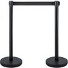 Mophorn 6PCS Stanchion Queue Post, Black 6.5ft Retractable Belt 36In Height, Stanchion Posts Queue Pole for Crowd Control Barriers