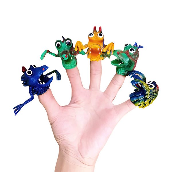 Cartoon Silicone Animal Finger Puppets Monster Storytelling Doll Theater Soft Doll Kids Toys Gift Fingers Gloves Fingertip (Style B)