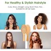 Generic Natural Bamboo Hair Brush, Wooden Brush For Detangling and Massaging., Beige