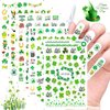 10 Sheets St Patrick’s Day Nail Art Stickers 3D Self-Adhesive Shamrock Nail Decals Green Clover Gold Hat Letters Nail Art Design Irish Nail Stickers for Women Kids Girls Nail Supplies Decorations