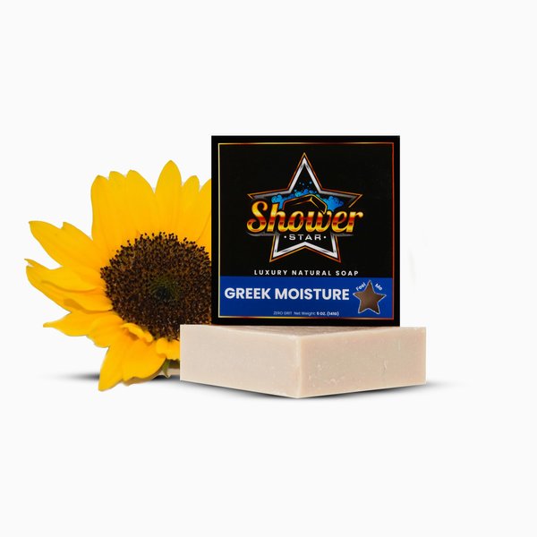 SHOWER STAR Bar Soap Body Wash For Men 5 Oz Daily Use Natural Shower Soap Men's Soap Long Lasting Freshness Olive & Natural Oils NonGMO No Parabens, Body Shower Soap (Greek Moisture)