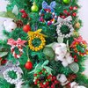 14 Sets Wreath Tree Ornaments Craft Kit with Ribbons, Bows and Bells Assortment for Kids Holiday Winter Bracelets and Necklaces