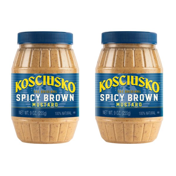 Kosciusko Zesty Spicy Brown Mustard 9 Oz (Pack of 2)