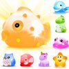 Bath Toys, 8 Pcs Light Up Floating Rubber Animal Toys Set, Flashing Color Changing Light in Water, Baby Infants Kids Toddler Child Preschool Bathtub Bathroom Shower Games Swimming Pool Party