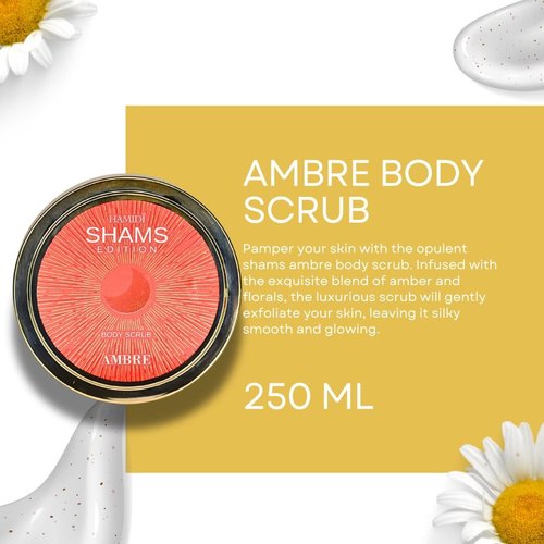 Hamidi Shams Edition Ambre Body Scrub 250ML (8.5 OZ) By Hamidi | Gently Exfoliates For Soft & Smooth Skin, Naturally Derived Ingredients.