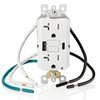 Leviton GUAC2-W 20A SmartlockPro Self-Test GFCI Combination with Type A & Type-C USB In-Wall, USB Charger for Smartphones and Tablets