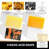 VALITIC Kojic Acid Soap Bars - Turmeric, Snail Mucin, Charcoal and Lemon - 4 Assorted Dark Spot Remover Soaps with Hyaluronic Acid, Vitamin C, Vitamin E and Shea Butter