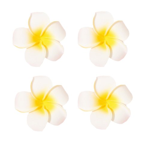 Love Sweety 4pcs Hawaiian Plumeria Hair Clips Galsang Flower Barrettes for Beach Party (4pcs White)