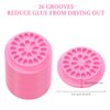 200 Pieces False Eyelashes Glue Holders Pink Flower Shape Glue Pallet Pad with Straight and Curved Tip Tweezers for Eyelash Extension False Lash Application Tools