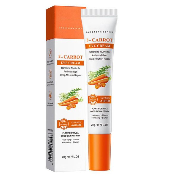 Grospe Carotene Eye Cream Moisturizes, Carrot Vita Eye Cream, Eye Wrinkles and Eye Bags, Tighten and Firm Eye Skin, Hydrating, Moisturizes Reduces Puffiness