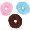 DPWOUM 1Ps Blue 4.3Inch Assorted Donut Dog Chew Toy Cat Squeaky Sound Toy Puppy Cat Soft Plush Toys Dog Squeak Toys for Interactive Play Small to Medium Dogs Cats