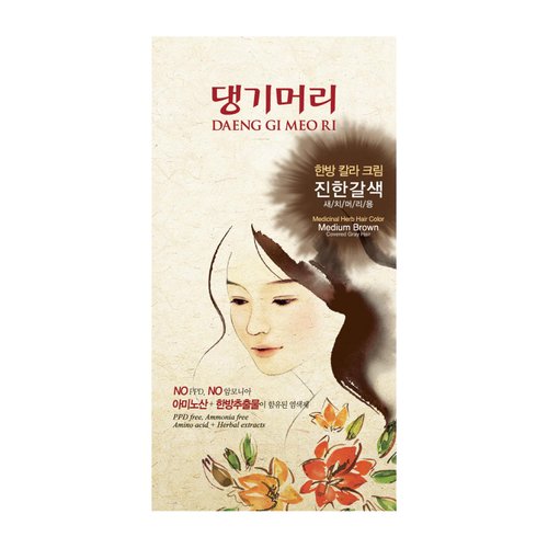 Daeng Gi Meo Ri – Korean Herbal Hair Dye Color Cream [Medium Brown] - PPD-Free Gray Coverage, Hair Protection, High-Keratin Formula, 8.47 Oz