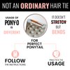 2pc Medium PONY-O for Fine to Normal Hair - Patented Bendable Hair Tie Ponytail Holders - Light Brown & Dark Blonde