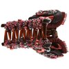 Caravan Hair Claw Decorated In Two (2) Tone Wrapped Rose And Multiple Beads In Red And Black