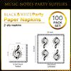 100Pcs Music Note Napkins Music Napkins Music Notes Party Supplies Disposable Music Party Napkins Musical Note Cocktail Luncheon Dinner Napkin for Music Themed Karaoke Music Birthday Party Decorations