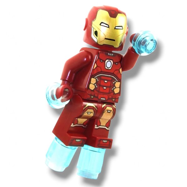 LEGO Superheroes: Iron Man Silver Hexagon on Chest and Power Blasts for Hands and Feet