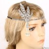 1920s Flapper Headband Great Gatsby Hair Hoops Rhinestone Crystal Tassel Headdress Leaf Pearl Headwear Headpiece Women Girls Hairband Hair Band Party Decoration Cosplay Costume Hair Accessories Golden