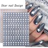 6 Sheets Star Nail Stickers 3D Glitter Shiny Gold Silver White Black Stars Nail Art Sticker Geometry Star Sticker DIY Transfer Decal Designs Nail Tips DIY Manicure Luxury Nail Art Decoration Supplies