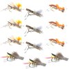 The Fly Fishing Place Trout Fly Assortment - Four Best Grasshopper Dry Fly Fishing Flies Collection - 1 Dozen Flies - 4 Hopper Fly Patterns