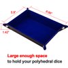 SIQUK Double Sided Dice Tray, Folding Rectangle PU Leather and Dark Blue Velvet Dice Holder