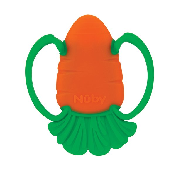 Nuby Veggie Teether for Teething Relief - Soft Baby Teething Toy - 3+ Months - Carrot
