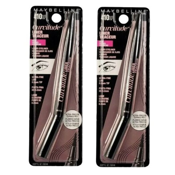 Pack of 2 Maybelline New York Curvitude Liquid Eyeliner, Black # 4102