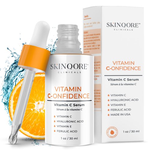 Vitamin C-onfidence | Vitamin C Serum with Ferulic Acid, Vitamin E, & Hyaluronic Acid | Improves Discoloration, Uneven Tone & Firms | Hydrating Brightening Serum | | Natural Skin Care - 1oz